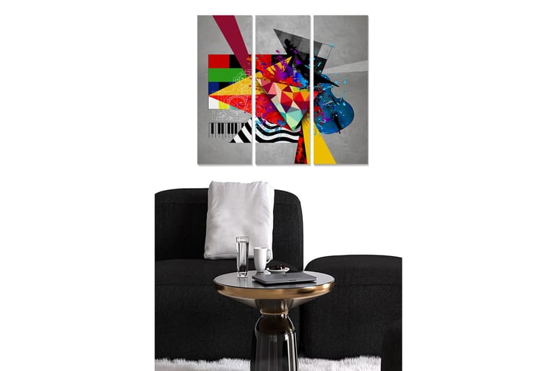 DEKORATIV MDF-MÅLNING 3-Delar 20x50 cm - Inredning & dekor - Tavlor & konst - Canvastavla