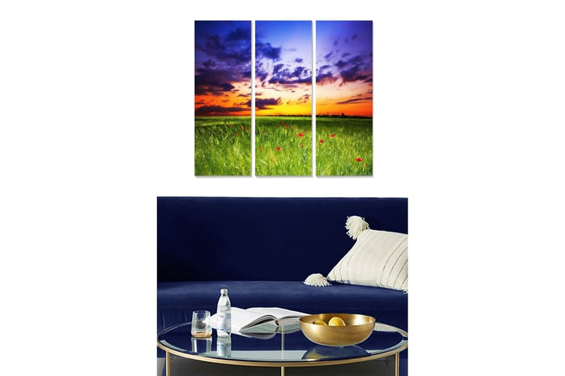 DEKORATIV MDF-MÅLNING 3-Delar 20x50 cm - Inredning & dekor - Tavlor & konst - Canvastavla