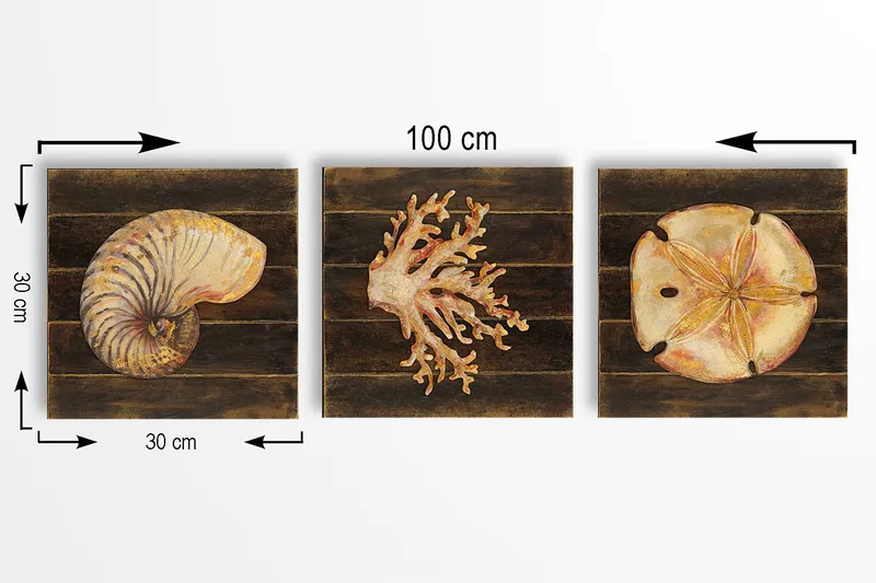 Dekorativ MDF-målning 3-Delar 30x30 cm - Flerfärgad - Inredning & dekor - Tavlor & konst - Canvastavla