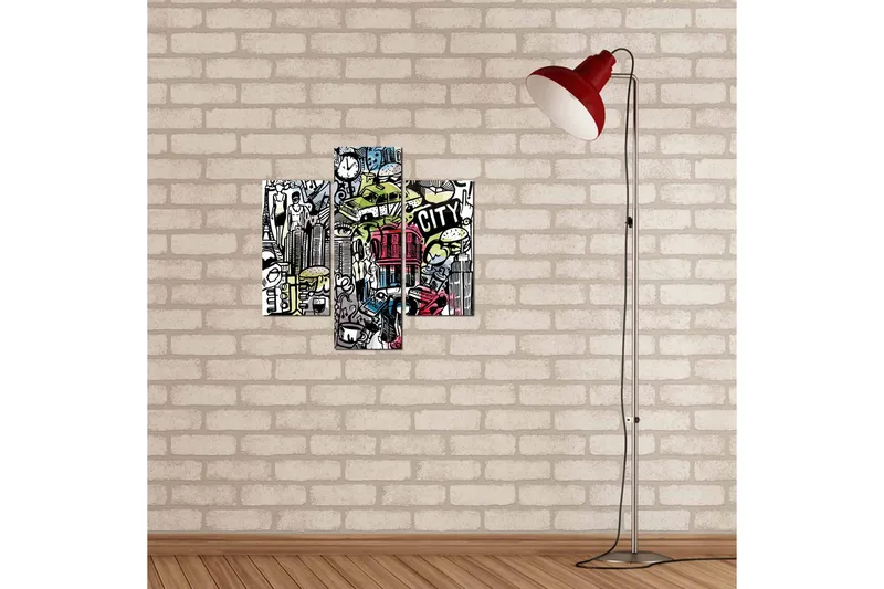 Dekorativ MDF-målning 3 Delar - Flerfärgad - Inredning & dekor - Tavlor & konst - Canvastavla