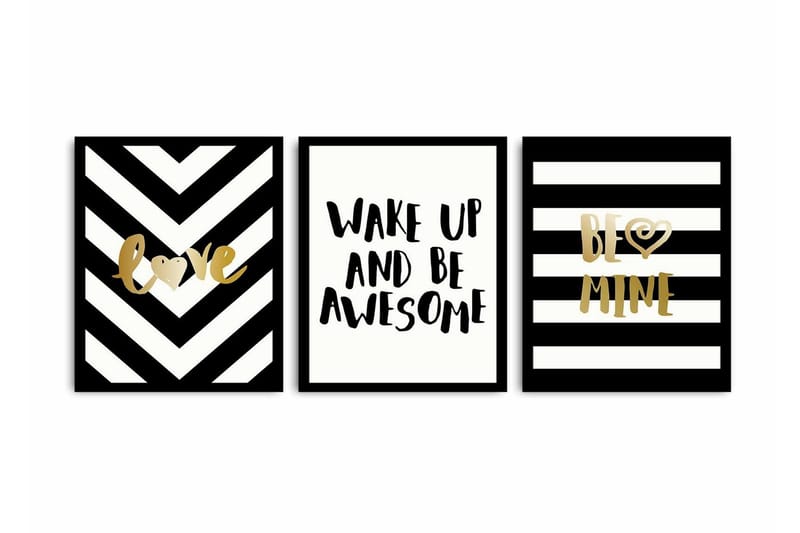 Dekorativ MDF-målning 3 Delar - Flerfärgad - Inredning & dekor - Tavlor & konst - Canvastavla