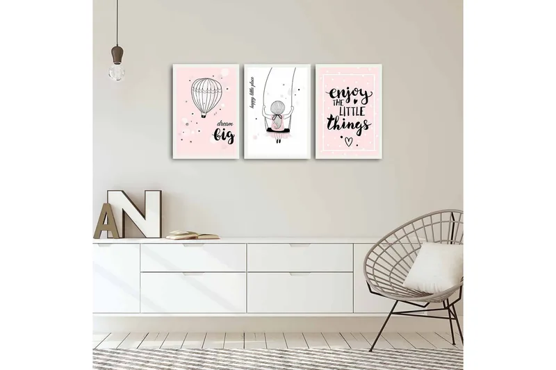 Dekorativ MDF-målning 3 Delar - Flerfärgad - Inredning & dekor - Tavlor & konst - Canvastavla