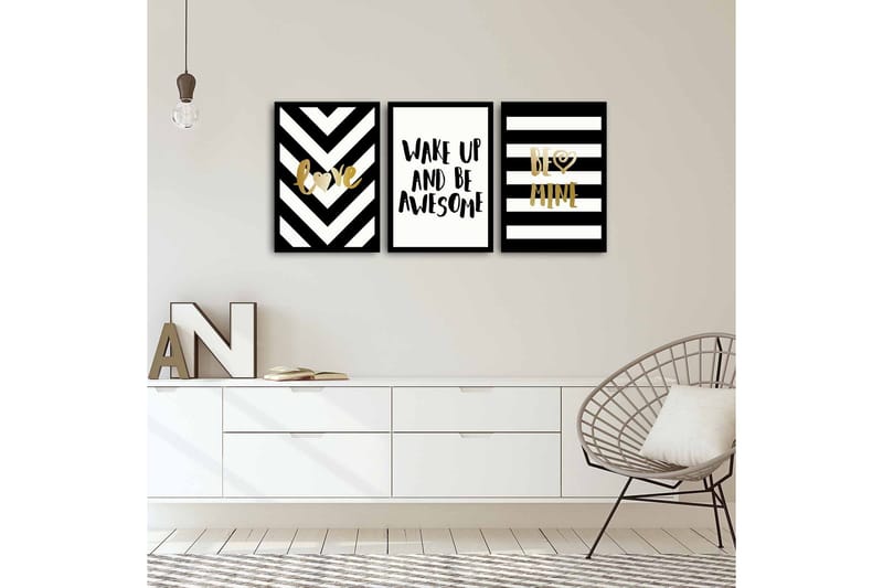 Dekorativ MDF-målning 3 Delar - Flerfärgad - Inredning & dekor - Tavlor & konst - Canvastavla