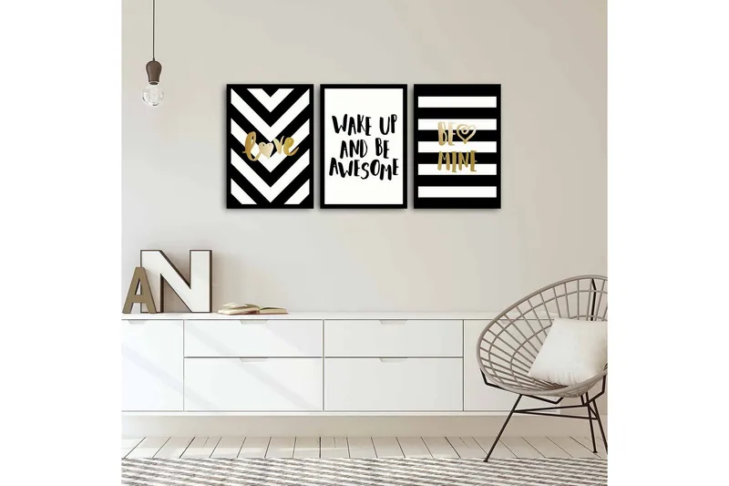 Dekorativ MDF-målning 3 Delar - Flerfärgad - Inredning & dekor - Tavlor & konst - Canvastavla