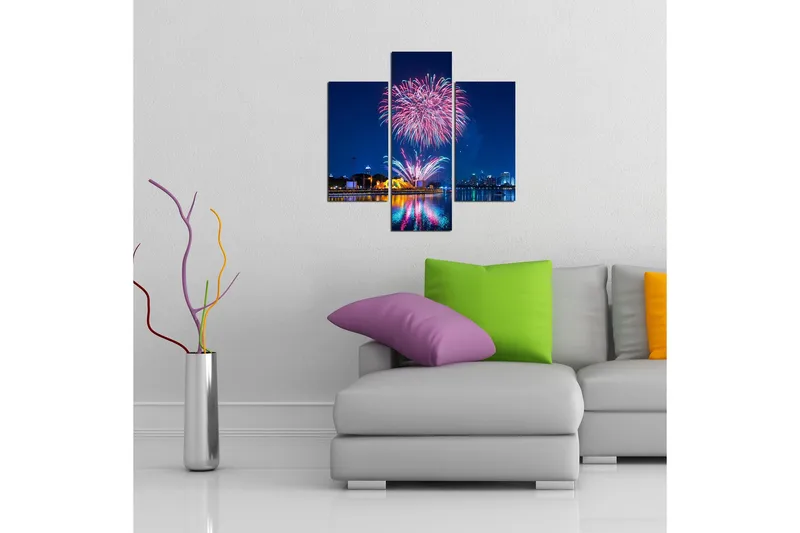 Dekorativ MDF-målning 3 Delar - Flerfärgad - Inredning & dekor - Tavlor & konst - Canvastavla