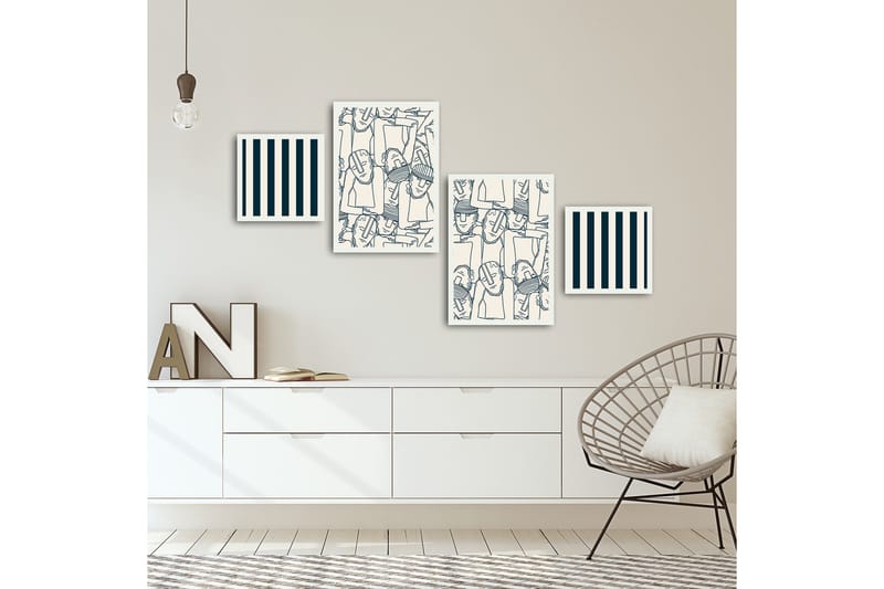 Dekorativ MDF-målning 4 Delar - Flerfärgad - Inredning & dekor - Tavlor & konst - Canvastavla