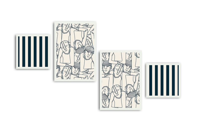 DEKORATIV MDF-målning 4 Delar - Inredning & dekor - Tavlor & konst - Canvastavla