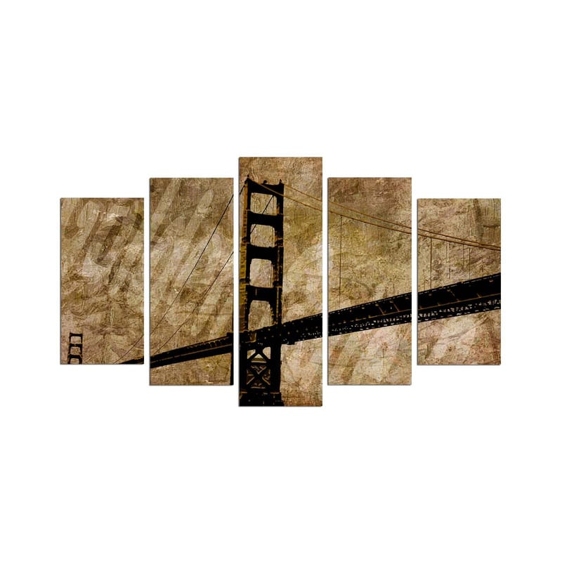 Dekorativ MDF-målning 5-Delar 20x60 cm, Flerfärgad