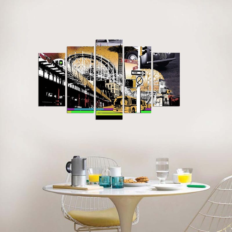 Dekorativ MDF-målning 5-Delar 20x60 cm - Flerfärgad - Inredning & dekor - Tavlor & konst - Canvastavla