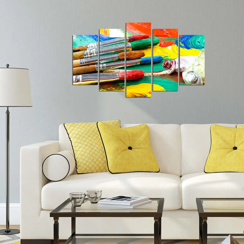 Dekorativ MDF-målning 5-Delar 20x60 cm - Flerfärgad - Inredning & dekor - Tavlor & konst - Canvastavla