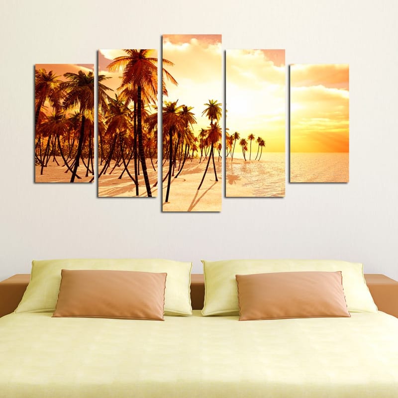 Dekorativ MDF-målning 5-Delar 20x60 cm - Flerfärgad - Inredning & dekor - Tavlor & konst - Canvastavla