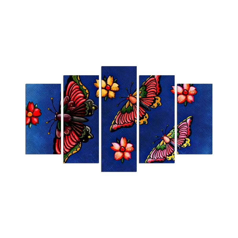 Dekorativ MDF-målning 5-Delar 20x60 cm, Flerfärgad