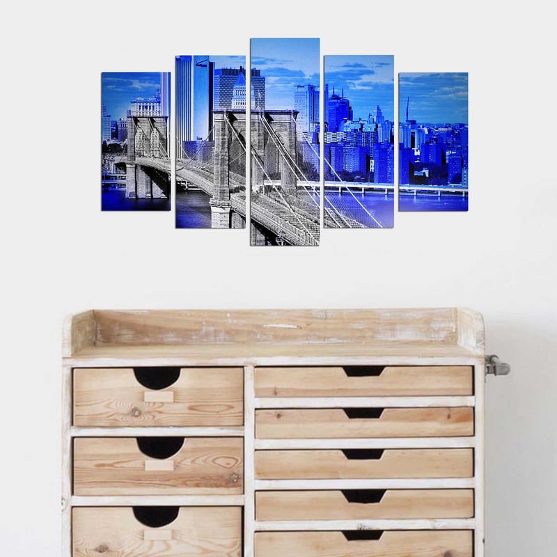 DEKORATIV MDF-MÅLNING 5-Delar 20x60 cm Flerfärgad - Inredning & dekor - Tavlor & konst - Canvastavla