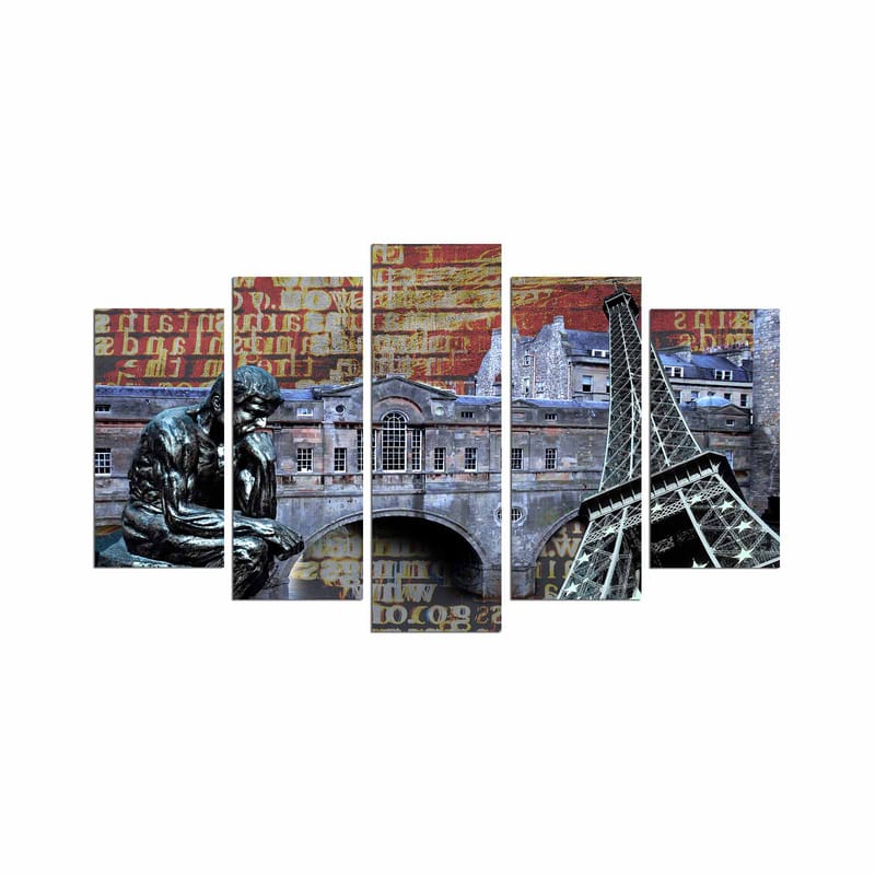 DEKORATIV MDF-MÅLNING 5-Delar 20x60 cm Flerfärgad - Inredning & dekor - Tavlor & konst - Canvastavla