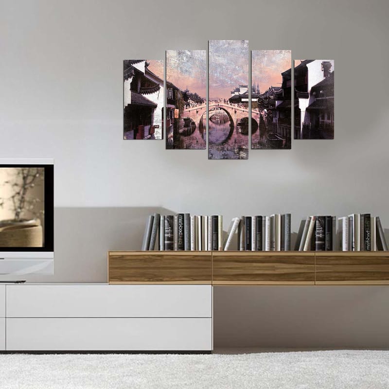 DEKORATIV MDF-MÅLNING 5-Delar 20x60 cm Flerfärgad - Inredning & dekor - Tavlor & konst - Canvastavla