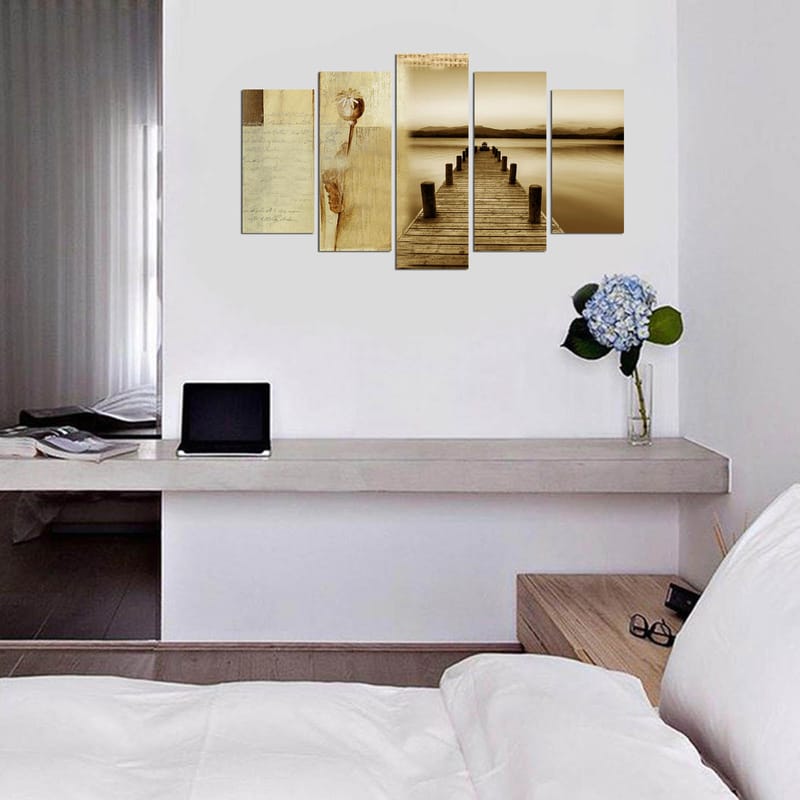 DEKORATIV MDF-MÅLNING 5-Delar 20x60 cm Flerfärgad - Inredning & dekor - Tavlor & konst - Canvastavla