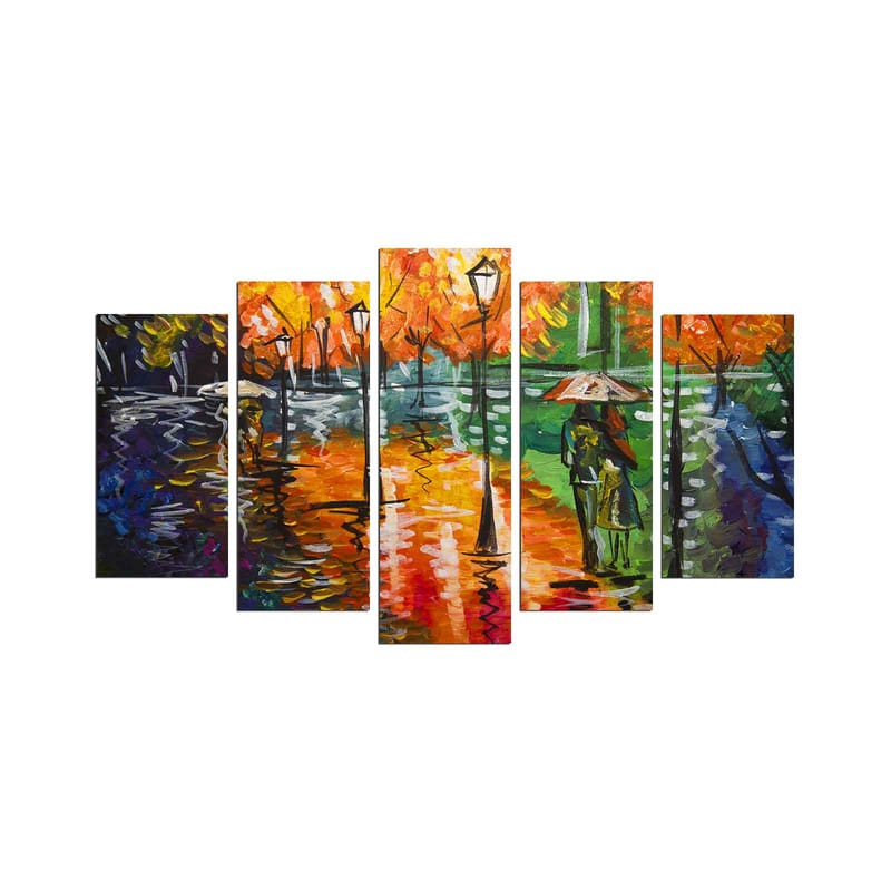 DEKORATIV MDF-MÅLNING 5-Delar 20x60 cm Flerfärgad