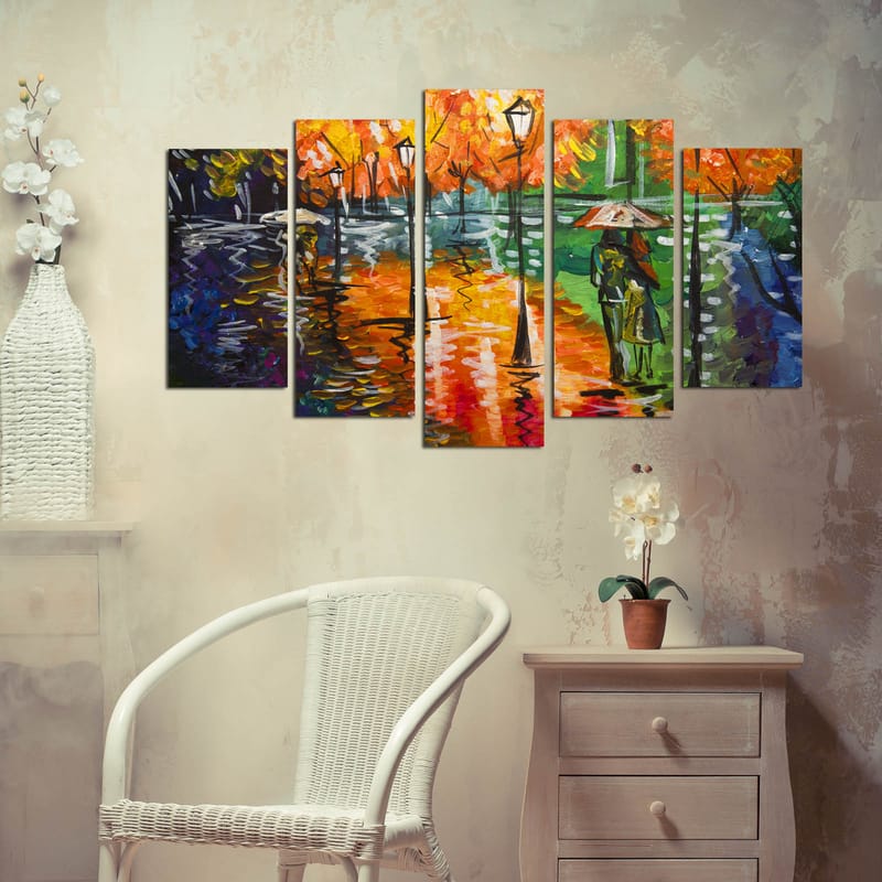 DEKORATIV MDF-MÅLNING 5-Delar 20x60 cm Flerfärgad - Inredning & dekor - Tavlor & konst - Canvastavla