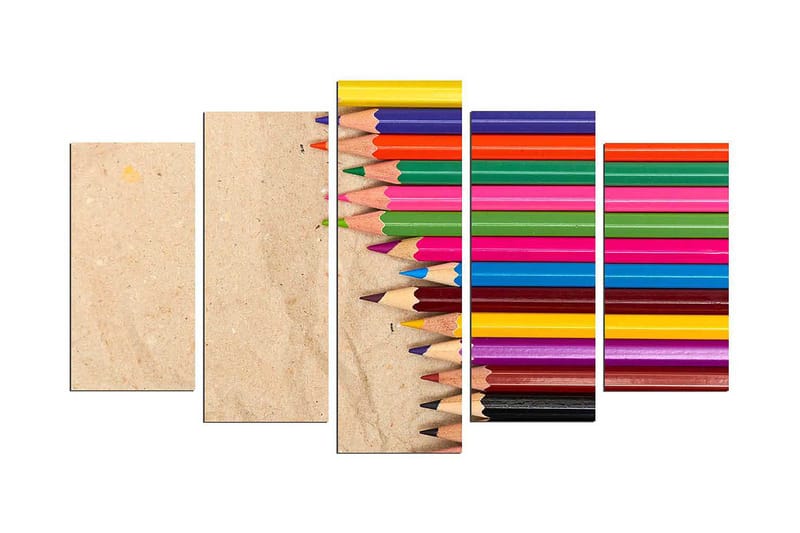DEKORATIV MDF-MÅLNING 5-Delar 20x60 cm Flerfärgad - Inredning & dekor - Tavlor & konst - Canvastavla