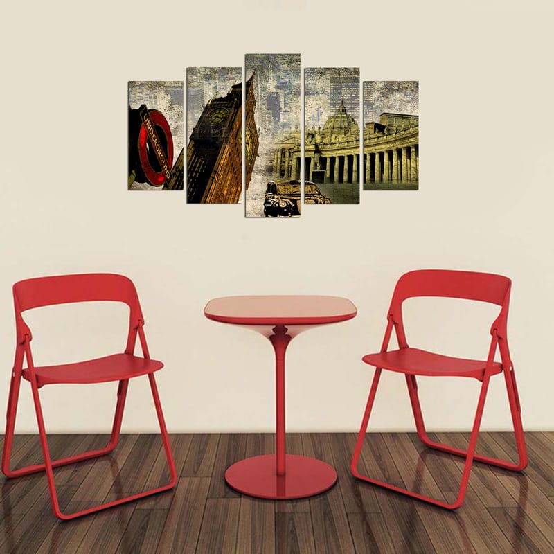 DEKORATIV MDF-MÅLNING 5-Delar 20x60 cm Flerfärgad - Inredning & dekor - Tavlor & konst - Canvastavla