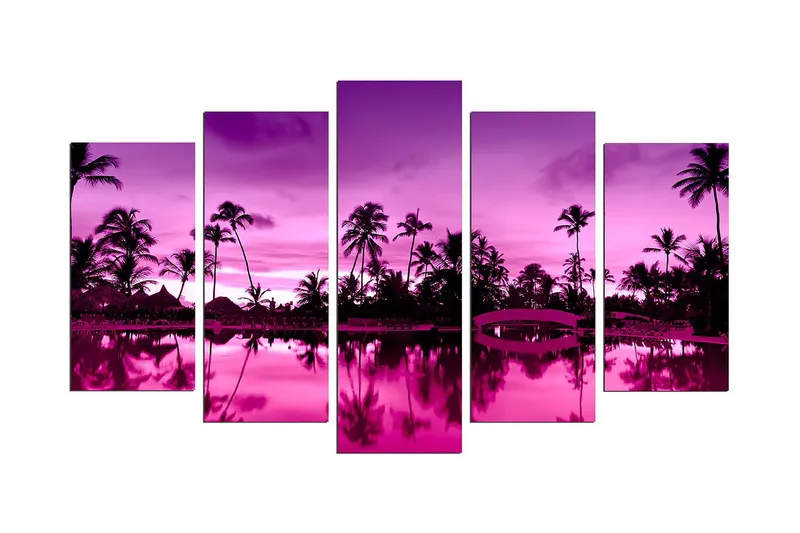 Dekorativ MDF-målning 5-Delar 20x60 cm, Flerfärgad