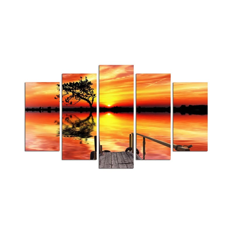 Dekorativ MDF-målning 5-Delar 20x60 cm, Flerfärgad