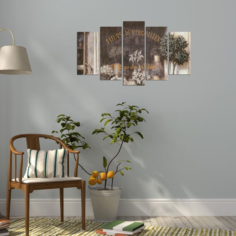 Dekorativ MDF-målning 5-Delar 20x60 cm - Flerfärgad - Inredning & dekor - Tavlor & konst - Canvastavla