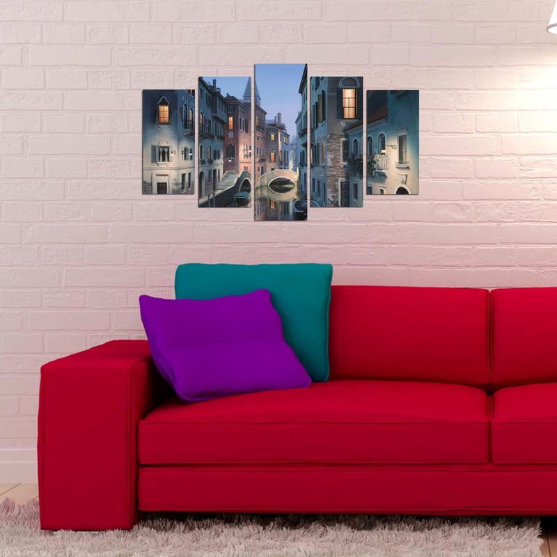 Dekorativ MDF-målning 5-Delar 20x60 cm - Flerfärgad - Inredning & dekor - Tavlor & konst - Canvastavla