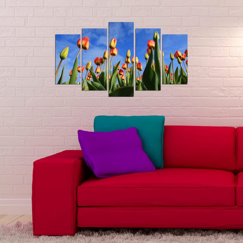 Dekorativ MDF-målning 5-Delar 20x60 cm - Flerfärgad - Inredning & dekor - Tavlor & konst - Canvastavla