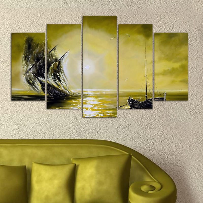 Dekorativ MDF-målning 5-Delar 20x60 cm - Flerfärgad - Inredning & dekor - Tavlor & konst - Canvastavla