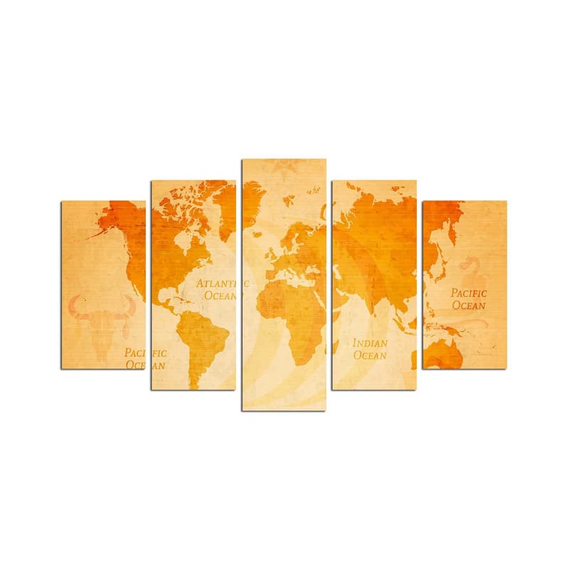 Dekorativ MDF-målning 5-Delar 20x60 cm, Flerfärgad