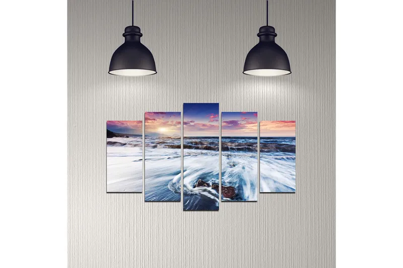 Dekorativ MDF-målning 5-Delar 20x60 cm - Flerfärgad - Inredning & dekor - Tavlor & konst - Canvastavla