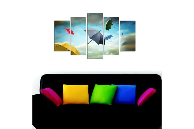 Dekorativ MDF-målning 5-Delar 20x60 cm - Flerfärgad - Inredning & dekor - Tavlor & konst - Canvastavla