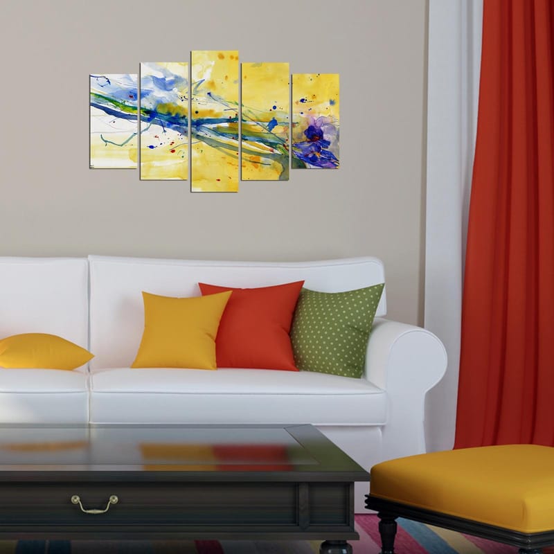 Dekorativ MDF-målning 5-Delar 20x60 cm - Flerfärgad - Inredning & dekor - Tavlor & konst - Canvastavla