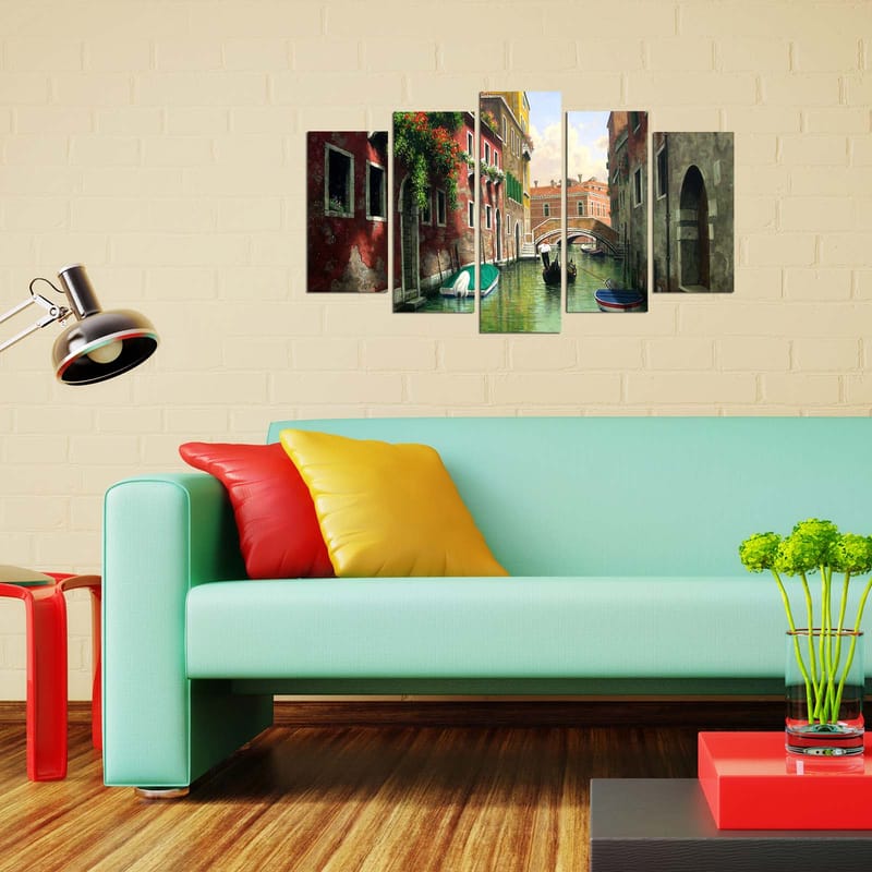 Dekorativ MDF-målning 5-Delar 20x60 cm - Flerfärgad - Inredning & dekor - Tavlor & konst - Canvastavla