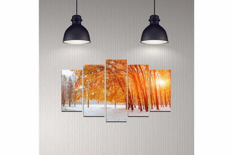 Dekorativ MDF-målning 5-Delar 20x60 cm - Flerfärgad - Inredning & dekor - Tavlor & konst - Canvastavla