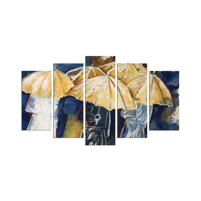 Dekorativ MDF-målning 5-Delar 20x60 cm, Flerfärgad