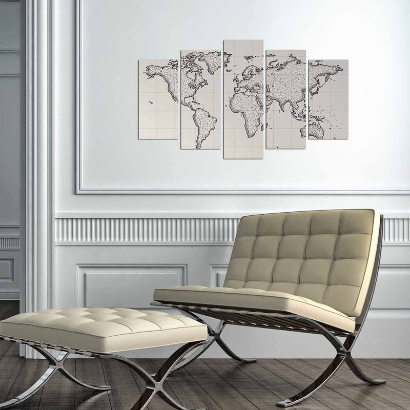 Dekorativ MDF-målning 5-Delar 20x60 cm - Flerfärgad - Inredning & dekor - Tavlor & konst - Canvastavla