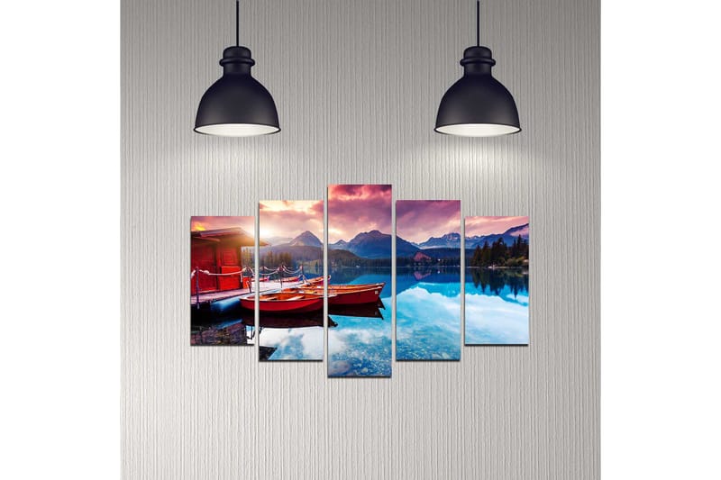 Dekorativ MDF-målning 5-Delar 20x60 cm - Flerfärgad - Inredning & dekor - Tavlor & konst - Canvastavla