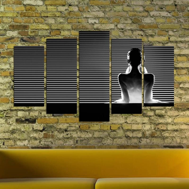 Dekorativ MDF-målning 5-Delar 20x60 cm - Flerfärgad - Inredning & dekor - Tavlor & konst - Canvastavla