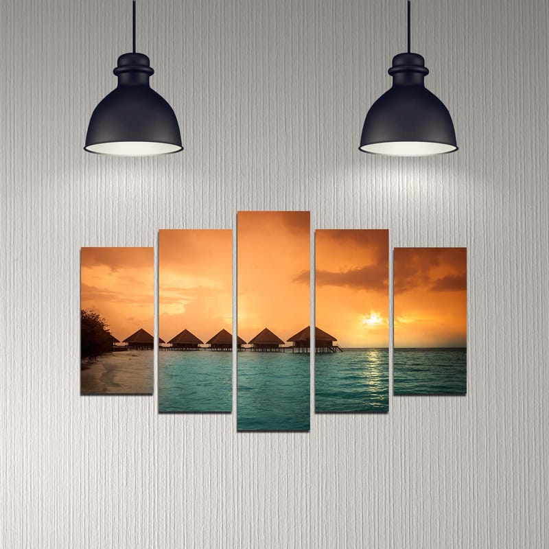 Dekorativ MDF-målning 5-Delar 20x60 cm - Flerfärgad - Inredning & dekor - Tavlor & konst - Canvastavla