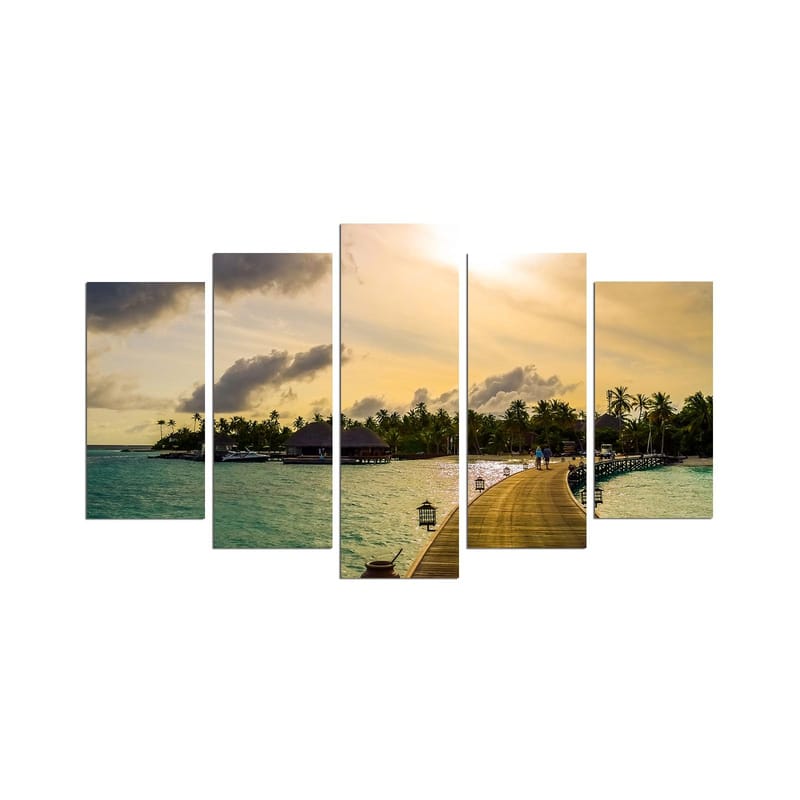 Dekorativ MDF-målning 5-Delar 20x60 cm, Flerfärgad