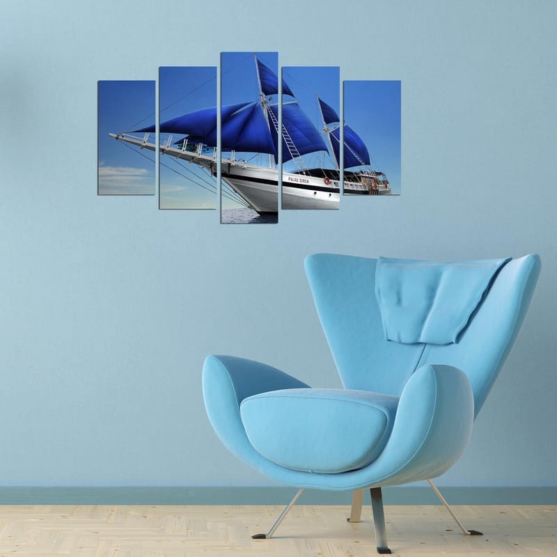 Dekorativ MDF-målning 5-Delar 20x60 cm - Flerfärgad - Inredning & dekor - Tavlor & konst - Canvastavla