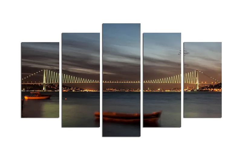 Dekorativ MDF-målning 5-Delar 20x60 cm, Flerfärgad