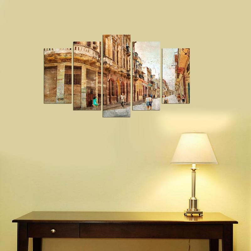 Dekorativ MDF-målning 5-Delar 20x60 cm - Flerfärgad - Inredning & dekor - Tavlor & konst - Canvastavla