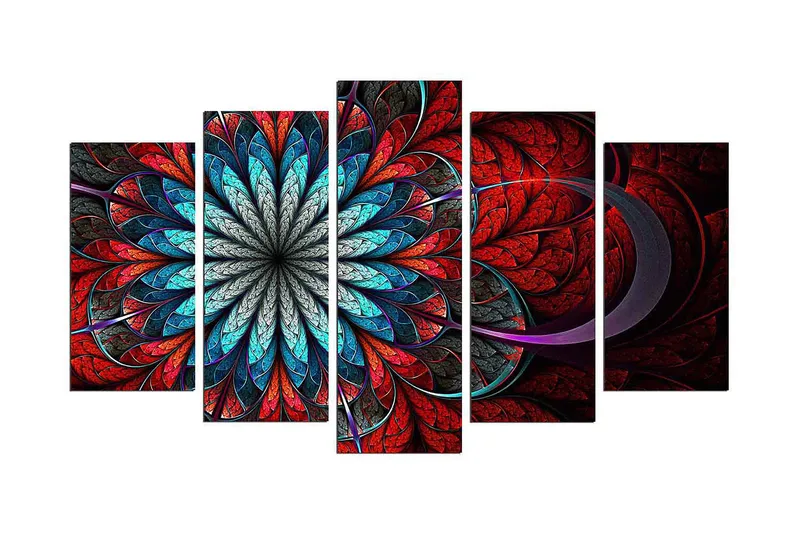 Dekorativ MDF-målning 5-Delar 20x60 cm, Flerfärgad