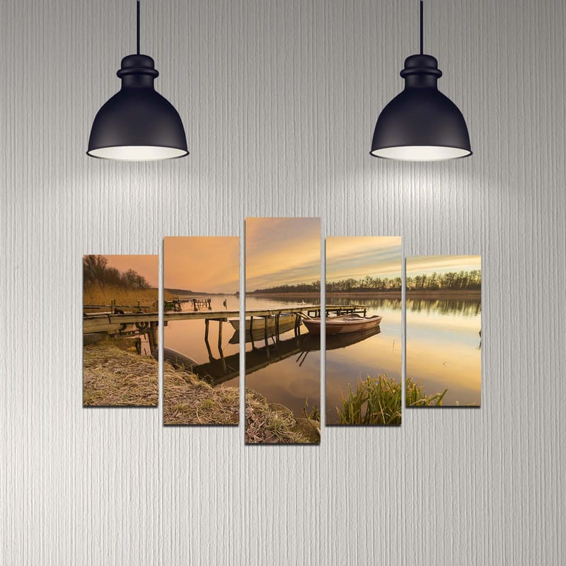 Dekorativ MDF-målning 5-Delar 20x60 cm - Flerfärgad - Inredning & dekor - Tavlor & konst - Canvastavla