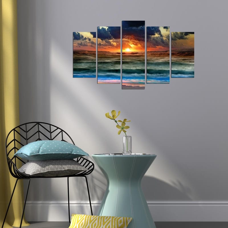 Dekorativ MDF-målning 5-Delar 20x60 cm - Flerfärgad - Inredning & dekor - Tavlor & konst - Canvastavla