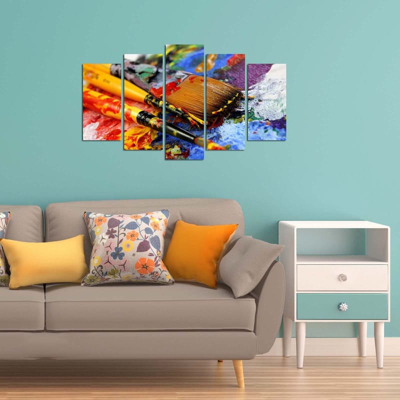 Dekorativ MDF-målning 5-Delar 20x60 cm - Flerfärgad - Inredning & dekor - Tavlor & konst - Canvastavla