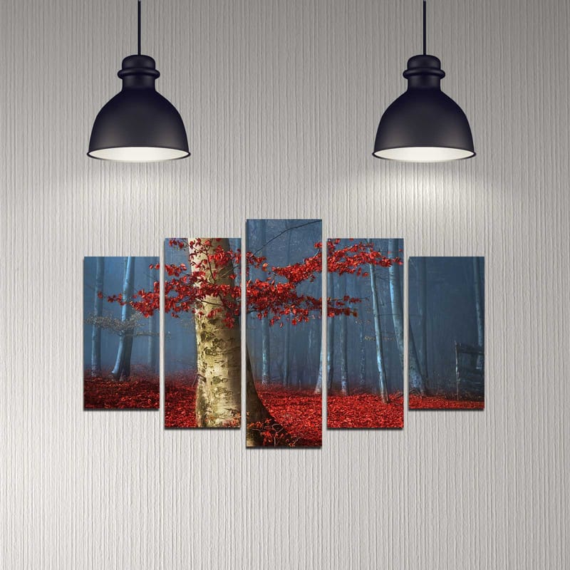 Dekorativ MDF-målning 5-Delar 20x60 cm - Flerfärgad - Inredning & dekor - Tavlor & konst - Canvastavla